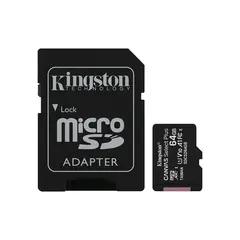 SD Card Kingston microSD  64GB C10 UHS-I R100MBs + SD