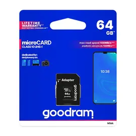 SD Card GOODRAM-microSD 64GB, class 10 UHS1, 100mbs