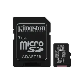 SD Card Kingston microSD  64GB C10 UHS-I R100MBs + SD