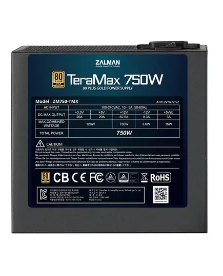 კვების ბლოკი Zalman TERAMAX 750W 80 PLUS Gold ZM750-TMX