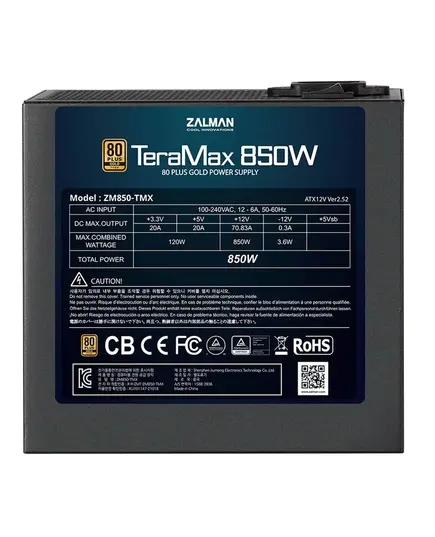 Power supply Zalman TeraMax 850W 80 PLUS Gold ZM850-TMX