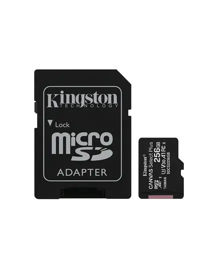 SD Card Kingston microSD 256GB C10 UHS-I R100W85MBs + SD